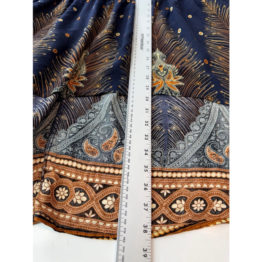 BloomChic Wrap Dress Size 26 Blue Paisley Artsy Art To Wear Boho Bohemian Resort - Picture 8 of 10